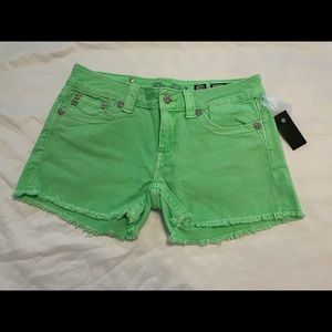 Miss Me Lime Green Shrt Woman 29 Embellished Bling